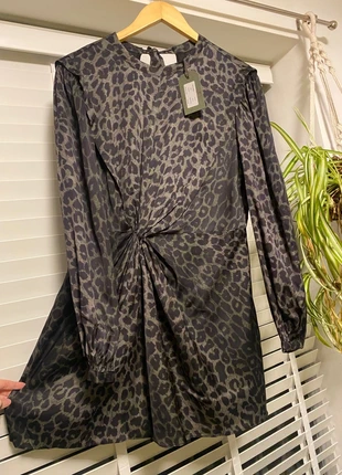All Saints Leopard Print Dress. Black/ Grey/ Green. Lined. Size 12. New, brand: AllSaints, condition: New with tags, size: M / UK 12-14, £55.00, £58.45 includes Buyer Protection