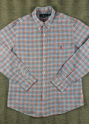 Très belle chemise en lin Homme Ralph Lauren XL Slim Fit carreaux marine rouge cavalier rouge, marca: Ralph Lauren, estado: Muito bom, tamanho: XL, €29.00, €31.15 inclui Proteção do Comprador Pro