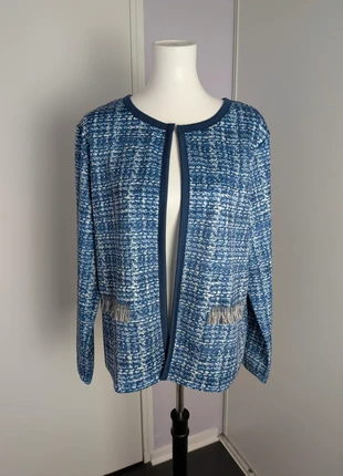 Veste bleu marine chiné tweed synthétique Laure de Seine poches frangées taille 42/44, brand: Laure de Seine, condition: Very good, size: XL / 42 / 14, €9.00, €10.15 includes Buyer Protection