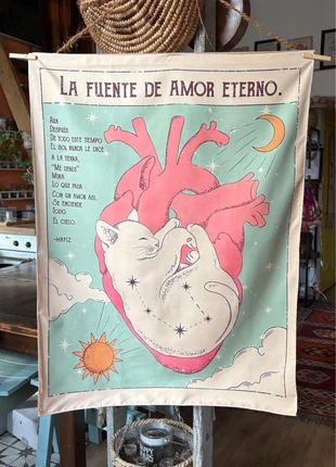 Tapisserie / tenture murale • pink cat édition • spiritualité • amoureux des chats, condition: Very good, €13.00, €14.35 includes Buyer Protection