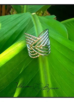 Bague géométrique en acier inoxydable argent - Uhaina Bijoux, brand: Uhaina Bijoux, condition: New with tags, size: Adjustable, €9.00, €10.15 includes Buyer Protection Pro