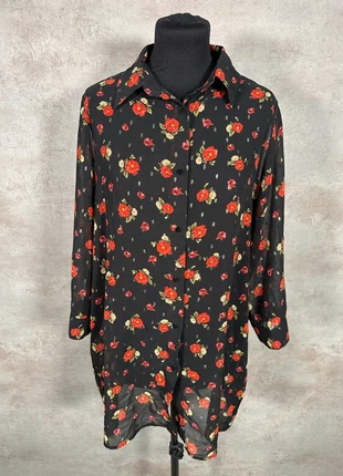 Robe Goa noir fluide fleuri rouge verte taille M, brand: Goa, condizioni: Ottime, taglia: M / IT 42 / EU 38, €15.00, €16.45 include la Protezione acquisti Pro