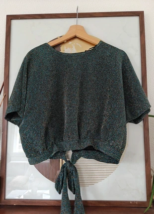 Top vert irisé fête crop neuf, brand: Temt, condizioni: Nuovo senza cartellino, taglia: M / IT 42 / EU 38, €5.00, €5.95 include la Protezione acquisti