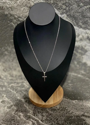 Croix chrétienne argenté en acier inoxydable 50 centimètres /maille 2 mm, état: Neuf avec étiquette, 5,99 €, 6,99 € Protection acheteurs (Pro) incluse