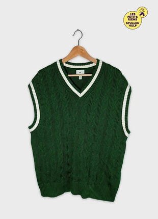 Gilet Sans Manches Vert Torsadé H&m S (T3598), marque: H&M, état: Très bon état, taille: S / 36 / 8, 8,00 €, 9,10 € Protection acheteurs (Pro) incluse