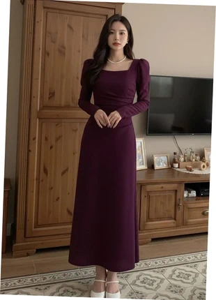 Robe longue prune nœud géant dos – cérémonie & occasions spéciales, condition: Very good, size: M / 38 / 10, €39.90, €42.60 includes Buyer Protection Pro