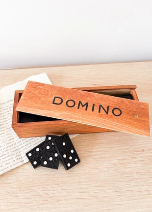 Vintage Dominoes Wooden Box Set Black Dragon Tiles Dominoes Chinese Retro Games, brand: Vintage, condition: Very good, £8.00, £9.10 includes Buyer Protection