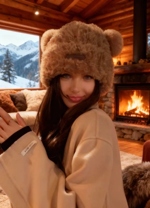 Bonnet ours en fausse fourrure beige – doux et confortable, brand: Tendance, condition: New with tags, size: One size, €12.00, €13.30 includes Buyer Protection
