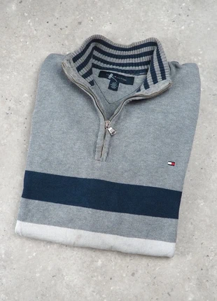 Sweat / pull 1/4 zip homme Tommy Hilfiger gris/bleu marine logo brodé - Taille L, marke: Tommy Hilfiger, zustand: Gut, größe: L, 15,00 €, 16,45 € beinhaltet Vinted-Käuferschutz Pro