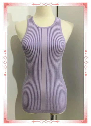 Débardeur H&M crew neck sans manches côtelé lilas Taille M, brand: H&M, condition: Very good, size: M / 38 / 10, €4.90, €5.85 includes Buyer Protection