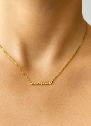 🤰Delicata collana "Mama" in acciaio inossidabile dorato - Regalo di Natale Mamma - 45 cm -🤰, merk: Stailness Steel, staat: Heel goed, € 15,50, € 16,98 inclusief Kopersbescherming