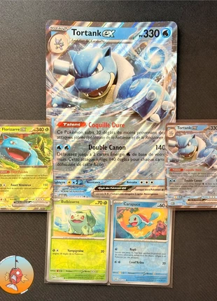 Lot 5 cartes 151 EV3.5 : Tortank et Florizarre, marke: Pokémon, zustand: Sehr gut, 6,99 €, 8,04 € beinhaltet Vinted-Käuferschutz Pro