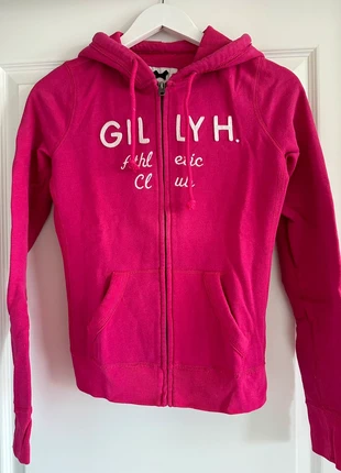 Gilly Hicks hoodie maat S – fuchsia roze vest – logo zip hoodie – soft fleece athleisure, merk: Gilly Hicks, staat: Heel goed, maat: S / 36 / 8, € 6,00, € 7,00 inclusief Kopersbescherming