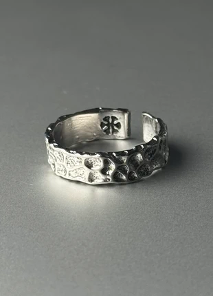 Bague martelée en acier inoxydable, brand: CHROME, condition: Very good, size: Adjustable, €10.00, €11.20 includes Buyer Protection