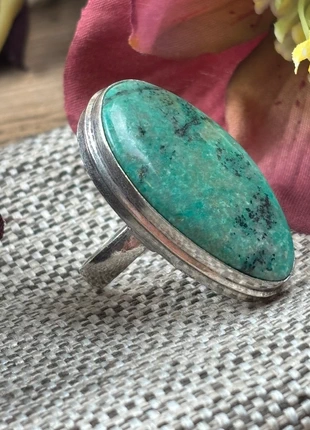 Magnifique bague cabochon turquoise péruvienne. Ar 925., état: Très bon état, taille: 17,3 mm, 14,00 €, 15,40 € Protection acheteurs (Pro) incluse