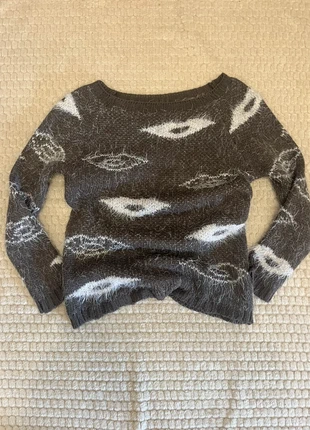 Jersey de punto con estampado de ojos • estilo aesthetic / vintage, marque: Vintage Dressing, état: Très bon état, taille: XS / 34 / 6, 8,00 €, 9,10 € Protection acheteurs incluse