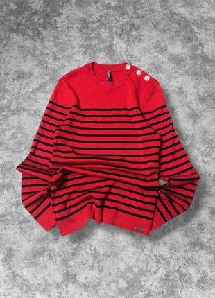 Pull Saint James marinière rouge à rayure 100% laine vierge made in France - S, merk: Saint James, staat: Heel goed, maat: S / 36 / 8, € 69,90, € 74,10 inclusief Kopersbescherming