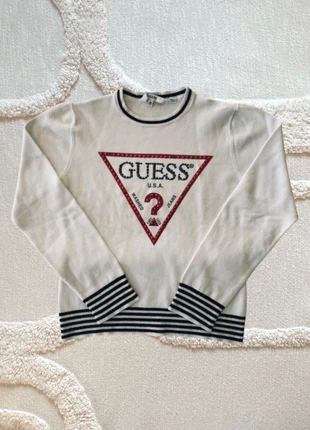 Pull blanc Guess – 8 ans, marca: GUESS, estado: Muy bueno, tamaño: 8 años / 128 cm, 6,00 €, 7,00 € Protección al comprador incluida