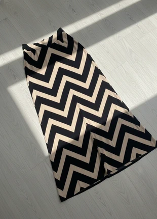 Vintage Jupe Longue Rayures Chevron Noir et Beige Taille Haute, brand: Vintage Dressing, condition: Very good, size: M / 38 / 10, €37.90, €40.50 includes Buyer Protection