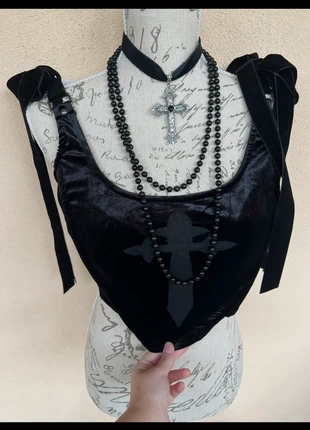 corset top en velours Killstar croix goth gothique, brand: Killstar, condition: New with tags, size: L / 40 / 12, €38.00, €40.60 includes Buyer Protection
