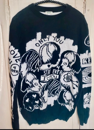 Pull laine Kenzo Paris noir et blanc taille M Comic Strip, marque: Kenzo, état: Bon état, taille: M, 55,00 €, 58,45 € Protection acheteurs (Pro) incluse