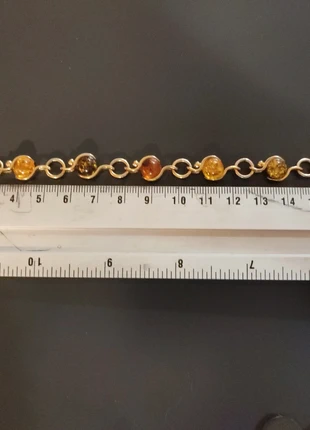 Superbe bracelet doré aux perles d'ambre, marque: Vintage Dressing, état: Neuf sans étiquette, 8,00 €, 9,10 € Protection acheteurs incluse