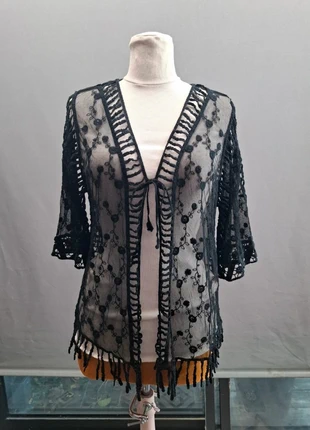 🌸 Charme élégant : Gilet Transparent Bohème, marke: Vintage Dressing, zustand: Neu, größe: M / 38 / 10, 33,00 €, 35,35 € inklusive Vinted-Käuferschutz