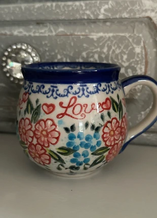 Bolesławiec śliczny kubek Unikat! 220 ml, merk: BOLESLAWIEC, staat: Nieuw zonder prijskaartje, € 19,00, € 20,65 inclusief Kopersbescherming