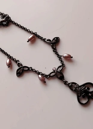 Dark tone Celtic knot faux pearl bead necklace, brand: NO LABEL, condition: Good, £1.00, £1.75 includes Buyer Protection Pro