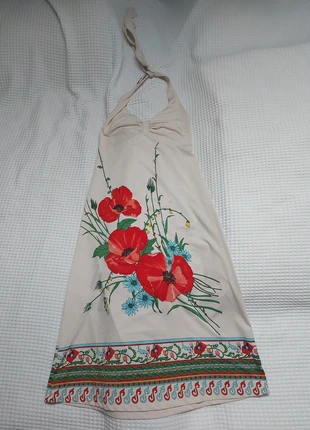 Halter jurk King Louie met bloemen, brand: King Louie, condizioni: Ottime, taglia: L / IT 44 / EU 40, €12.00, €13.30 include la Protezione acquisti