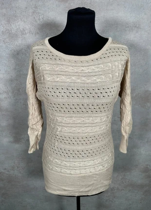 Robe Maille Torsadée Cable Knit Vintage New York beige torsadé ajouré taille XS, marca: Vintage Dressing, estado: Muito bom, tamanho: XS / 34 / 6, €15.00, €16.45 inclui Proteção do Comprador Pro