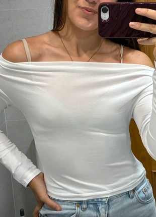 Top hombros descubiertos blanco zara, marque: Zara, état: Neuf sans étiquette, taille: S / 36 / 8, 18,00 €, 19,60 € Protection acheteurs incluse