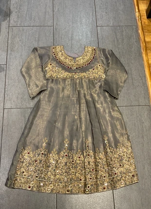 Young girls size 36 south Asian Pakistani Indian grey diamond dress, condition: Very good, size: One size, £2.50, £3.00 includes Buyer Protection