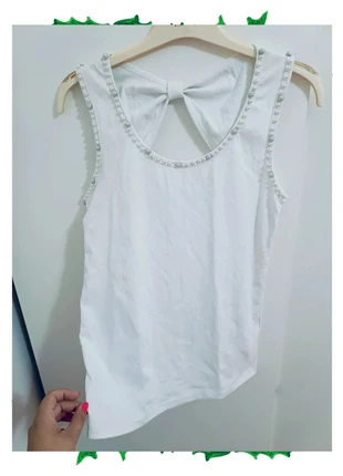 Camiseta blanca con detalles, marque: Tienda Local, état: Très bon état, taille: S / 36 / 8, 6,90 €, 7,95 € Protection acheteurs incluse