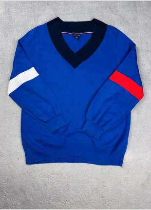 Pull Tommy Hilfiger taille XL - col en V Vintage V-neck sweater 90's - Bleu, marque: Tommy Hilfiger, état: Très bon état, taille: XL / 42 / 14, 11,90 €, 13,20 € Protection acheteurs incluse