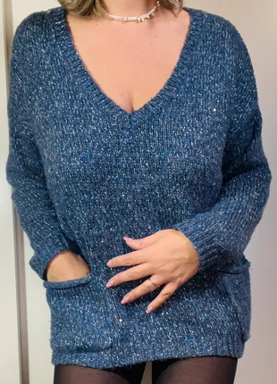 Pull femme pailleté bleu taille 44 / Promod, marque: Promod, état: Très bon état, taille: XXL / 44 / 16, 8,00 €, 9,10 € Protection acheteurs (Pro) incluse