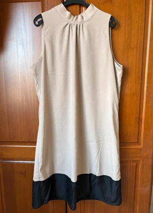 Vestito Oltre beige e nero IT 50 (EU 46) (XL) smanicato elegante, marque: Oltre, état: Très bon état, taille: XXXL / 46 / 18, 12,00 €, 13,30 € Protection acheteurs incluse