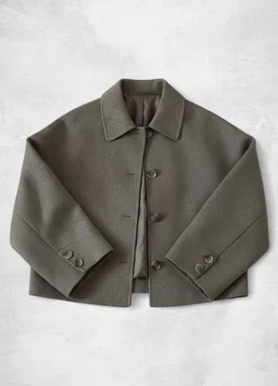 Veste courte marron taupe – élégance minimaliste automnale, brand: Indie Melville, condition: Very good, size: S / 36 / 8, €52.90, €56.25 includes Buyer Protection Pro