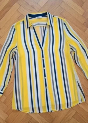 Chemise longue en voile bleu marine et jaune – Taille estimée M/L – Très bon état, zustand: Gut, größe: L / 40 / 12, 2,80 €, 3,64 € beinhaltet Vinted-Käuferschutz Pro