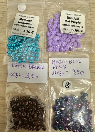 Lot de 20 grammes perles Matubo Superduo 2,5×5 mm – Perles tchèques haut de gamme, marque: Preciosa, état: Très bon état, 7,00 €, 8,05 € Protection acheteurs incluse