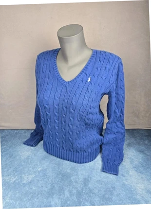 ralph lauren sport pull bleu col v maille torsadée femme coton taille m « 93A », marque: Ralph Lauren, état: Très bon état, taille: M / 38 / 10, 49,00 €, 52,15 € Protection acheteurs (Pro) incluse