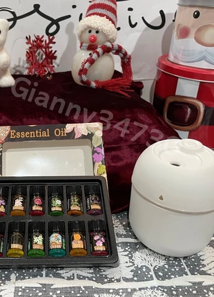 Lot coffret de 12 huiles essentielles + diffuseur ultra sonique blanc, brand: Essential, condition: New with tags, €24.50, €26.43 includes Buyer Protection