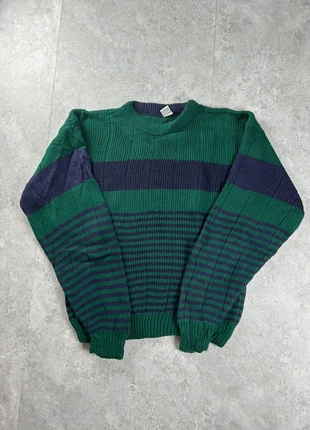 155. Pull d'hiver Made in USA 80s vintage jacquard scandinave | Vert & Bleu | Taille XL, marque: American Vintage, état: Très bon état, taille: XL, 35,00 €, 37,45 € Protection acheteurs (Pro) incluse