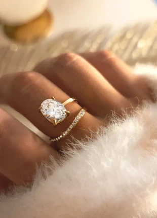 Bague duo zircon acier inoxydable doré femme, marque: Bijouterie Paribell, état: Très bon état, taille: Ajustable, 14,50 €, 15,93 € Protection acheteurs (Pro) incluse