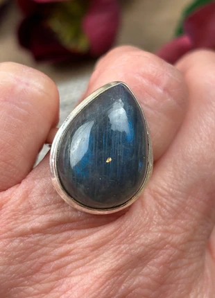 Superbe bague cabochon labradorite . Ar 925., état: Très bon état, taille: 18,5 mm, 14,00 €, 15,40 € Protection acheteurs (Pro) incluse