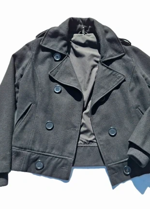 Manteau veste chaud caban court trench laine noir hiver chic automne casual boutonnée Duffle-coat 44, marque: Vintage, état: Très bon état, taille: XXL / 44 / 16, 12,00 €, 13,30 € Protection acheteurs incluse