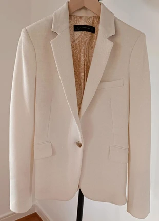 Veste Zara blanche femme S – Boutons argentés élégants, brand: Zara, condition: Very good, size: S / 36 / 8, €26.00, €28.00 includes Buyer Protection