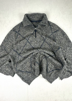 Pull vintage demi-zip motif losanges -Y2K -Old School | Half-zip Diamond Pattern Sweater | Size M L, marque: Vintage Dressing, état: Très bon état, taille: L, 25,95 €, 27,95 € Protection acheteurs incluse