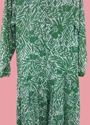 ZARA Green & White Printed Shirt Dress – Size EUR L / UK 14–16, brand: Zara, condition: Very good, size: XXL / 44 / 16, €10.99, €12.24 includes Buyer Protection