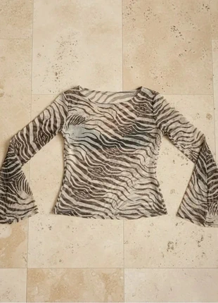 Top transparent motif Zèbre – Manches longues cloche évasées Taille S, brand: holuera, condizioni: Ottime, taglia: S / IT 40 / EU 36, €34.90, €37.35 include la Protezione acquisti